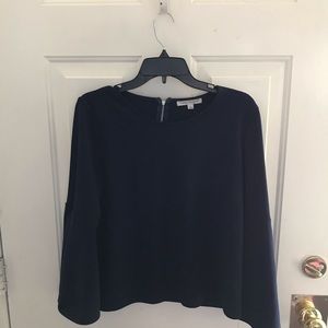 Navy bell sleeve top